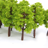 Maxbell 9x20Pcs Plastic Model Tress Train Railroad Scenery 1:150 Light Green Props Kit
