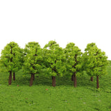 Maxbell 9x20Pcs Plastic Model Tress Train Railroad Scenery 1:150 Light Green Props Kit