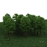 Maxbell 8x20Pcs Plastic Model Tress Train Railroad Scenery 1:150 Scale Dark Green Kit