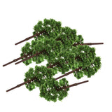 Maxbell 8x20Pcs Plastic Model Tress Train Railroad Scenery 1:150 Scale Dark Green Kit