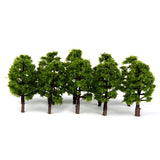 Maxbell 8x20Pcs Plastic Model Tress Train Railroad Scenery 1:150 Scale Dark Green Kit