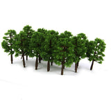 Maxbell 6x20Pcs Plastic Model Tress Train Railroad Scenery 1:150 Scale Dark Green Kit