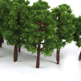 Maxbell 8x20Pcs Plastic Model Tress Train Railroad Scenery 1:150 Scale Dark Green Kit