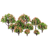 25xModel Trees Scenery Peach Flower 1:75 to 1:500 Scale Tree Landscape Layout