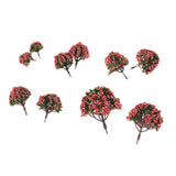 25xModel Trees Scenery Peach Flower 1:75 to 1:500 Scale Tree Landscape Layout