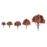 25xModel Trees Scenery Peach Flower 1:75 to 1:500 Scale Tree Landscape Layout