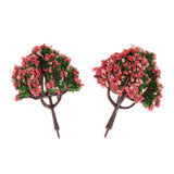Maxbell 4xModel Trees Scenery Peach Flower 1:75 to 1:500 Scale Tree Landscape Layout