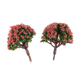 25xModel Trees Scenery Peach Flower 1:75 to 1:500 Scale Tree Landscape Layout