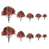 25xModel Trees Scenery Peach Flower 1:75 to 1:500 Scale Tree Landscape Layout