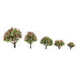 25xModel Trees Scenery Peach Flower 1:75 to 1:500 Scale Tree Landscape Layout