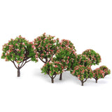 25xModel Trees Scenery Peach Flower 1:75 to 1:500 Scale Tree Landscape Layout
