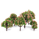 25xModel Trees Scenery Peach Flower 1:75 to 1:500 Scale Tree Landscape Layout