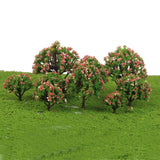 25xModel Trees Scenery Peach Flower 1:75 to 1:500 Scale Tree Landscape Layout