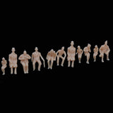 Maxbell 6xModel Train Unpainted Seated People Passangers Figures 2cm