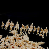 Maxbell 9xModel Train Unpainted Seated People Passangers Figures 2cm
