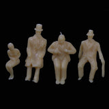 Maxbell 6xModel Train Unpainted Seated People Passangers Figures 2cm