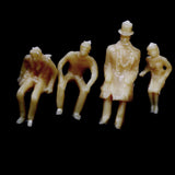 Maxbell 25xModel Train Unpainted Seated People Passangers Figures 2cm