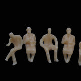 Maxbell 3xModel Train Unpainted Seated People Passangers Figures 1.5cm
