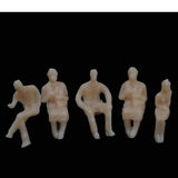 Maxbell 6xModel Train Unpainted Seated People Passangers Figures 1.5cm