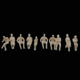 Maxbell 6xModel Train Unpainted Seated People Passangers Figures 1.5cm