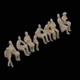 Maxbell 3xModel Train Unpainted Seated People Passangers Figures 1.5cm