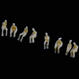Maxbell 6xModel Train Unpainted Seated People Passangers Figures 0.7cm