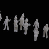 Maxbell 3xModel Train Unpainted Seated People Passangers Figures 1cm