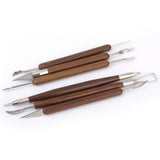 Maxbell 17pcs Wood Handle Wax Pottery Clay Sculpture Carving Modeling Tool DIY Craft Set