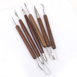Maxbell 17pcs Wood Handle Wax Pottery Clay Sculpture Carving Modeling Tool DIY Craft Set