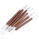 Maxbell 17pcs Wood Handle Wax Pottery Clay Sculpture Carving Modeling Tool DIY Craft Set