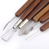 Maxbell 17pcs Wood Handle Wax Pottery Clay Sculpture Carving Modeling Tool DIY Craft Set