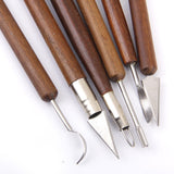 Maxbell 17pcs Wood Handle Wax Pottery Clay Sculpture Carving Modeling Tool DIY Craft Set