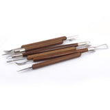 Maxbell 17pcs Wood Handle Wax Pottery Clay Sculpture Carving Modeling Tool DIY Craft Set