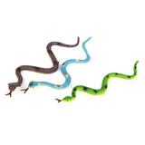 Maxbell 4xPlastic Reptiles Animal Snake Model Toy 12pcs Multi-color