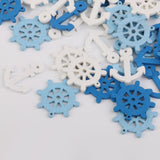 Maxbell 3xAnchor and Helm Wood Pendants Beads for Necklace DIY 100pcs Mixed Color