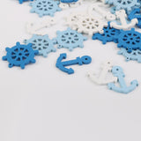 Maxbell Anchor and Helm Wood Pendants Beads for Necklace DIY 100pcs Mixed Color