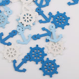 Maxbell 3xAnchor and Helm Wood Pendants Beads for Necklace DIY 100pcs Mixed Color