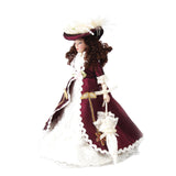Maxbell 1 x 1/12 Dollhouse Miniature Porcelain Dolls Classical Lady with Hat