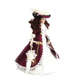 Maxbell 1 x 1/12 Dollhouse Miniature Porcelain Dolls Classical Lady with Hat