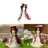 Maxbell 3x1 x 1/12 Dollhouse Miniature Porcelain Dolls Classical Lady with Hat