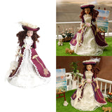 Maxbell 3x1 x 1/12 Dollhouse Miniature Porcelain Dolls Classical Lady with Hat