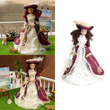 Maxbell 1 x 1/12 Dollhouse Miniature Porcelain Dolls Classical Lady with Hat