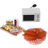 Maxbell 1/12 Dollhouse Miniature Kitchen Food Eggs Milk Bread on Board 1 Set