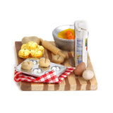 Maxbell 1/12 Dollhouse Miniature Kitchen Food Eggs Milk Bread on Board 1 Set