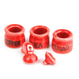 Maxbell 1/12 Ceramic Dollhouse Miniature Storage Jars Decoration 1 Set Red