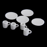 Maxbell 1/12 Ceramic Dollhouse Miniature Tableware Tea Set Home Decoration White
