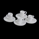 Maxbell 1/12 Ceramic Dollhouse Miniature Tableware Tea Set Home Decoration White