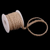 Maxbell 2pc 5M Natural Jute Burlap Hessian Plaited Rope Ribbon Bow Wedding Gift Wrapping