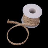 Maxbell 2pc 5M Natural Jute Burlap Hessian Plaited Rope Ribbon Bow Wedding Gift Wrapping