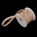 Maxbell 2pc 5M Natural Jute Burlap Hessian Plaited Rope Ribbon Bow Wedding Gift Wrapping